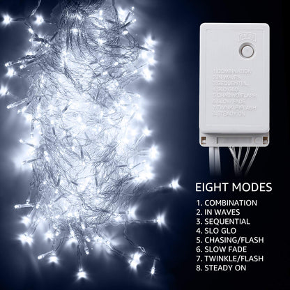 TORCHSTAR 9.8FT × 9.8FT Window Curtain Light, Extendable String Light Kit, Pure White, 8 Modes Outdoor Easter & Spring for Party, Wedding, Restaurant, Festival, Hotel, Bar, Home, Patio, Garden