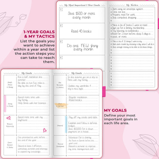 GoGirl Planner and Organizer for Women – Pocket Weekly Planner, Goals Journal & Agenda for Time Management & Productivity. Undated (Hot Pink)