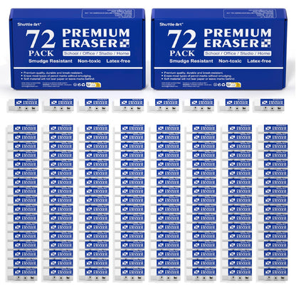 Erasers, Shuttle Art 144 Pack Premium Eraser Bulk, White Erasers Classroom Set for Kids Teachers as School and Office Supplies