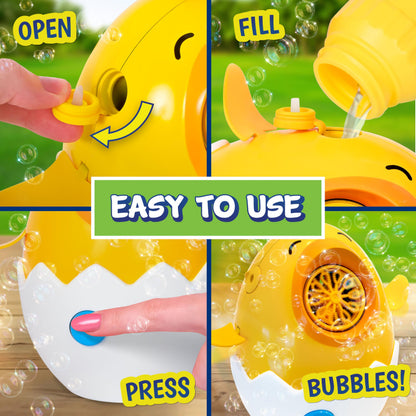 Maxx Bubbles Dancing Chick – Bubble Blower Toy for Kids, Spins & Flaps Wings, Outdoor Fun, Birthday Party Gift, Easter Basket Stuffer, Active Play