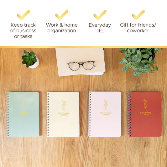 Simple Daily Planner Undated & To Do List Notebook: With Hourly Schedule - 6.5x9.25" Blush Pink - Aesthetic Spiral Note book for Work and Life Tasks - Day & Hour Agenda, Organizer Notepad Journal