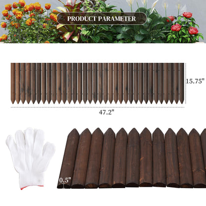 Garden Border Edging Landscape Edging Border Garden Edging Wooden Landscape Edging Wood Fence Decorative Garden Edging Lawn Edging Fence Flexible Garden Edging-15.7" H x 47.2" L (1PACK)