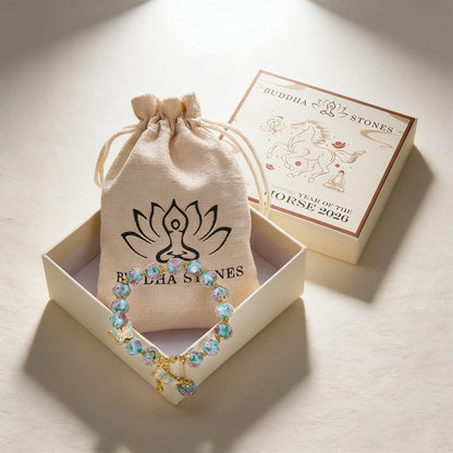 Buddha Stones Blue Butterfly Charm Bracelet for Women, Liuli Flower Healing Bracelet with 8mm Floral Beads, Pastel Stretch Bracelets Jewelry Gifts for Her Mother