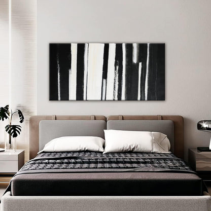 QSQ Black and White Abstract Wall Art Decor Modern Decorations Home Paintings Minimalist Stripes Artwork for Living Room Bedroom Office 20"40"
