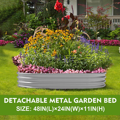 2-Pack Metal Raised Garden Bed, 4x2x1ft Galvanized Planter Box for Outdoor Vegetables & Flowers, Corrosion-Resistant Raised Garden Beds Outdoor with Open-Bottom Design, Lead-Free Herb Garden Planter