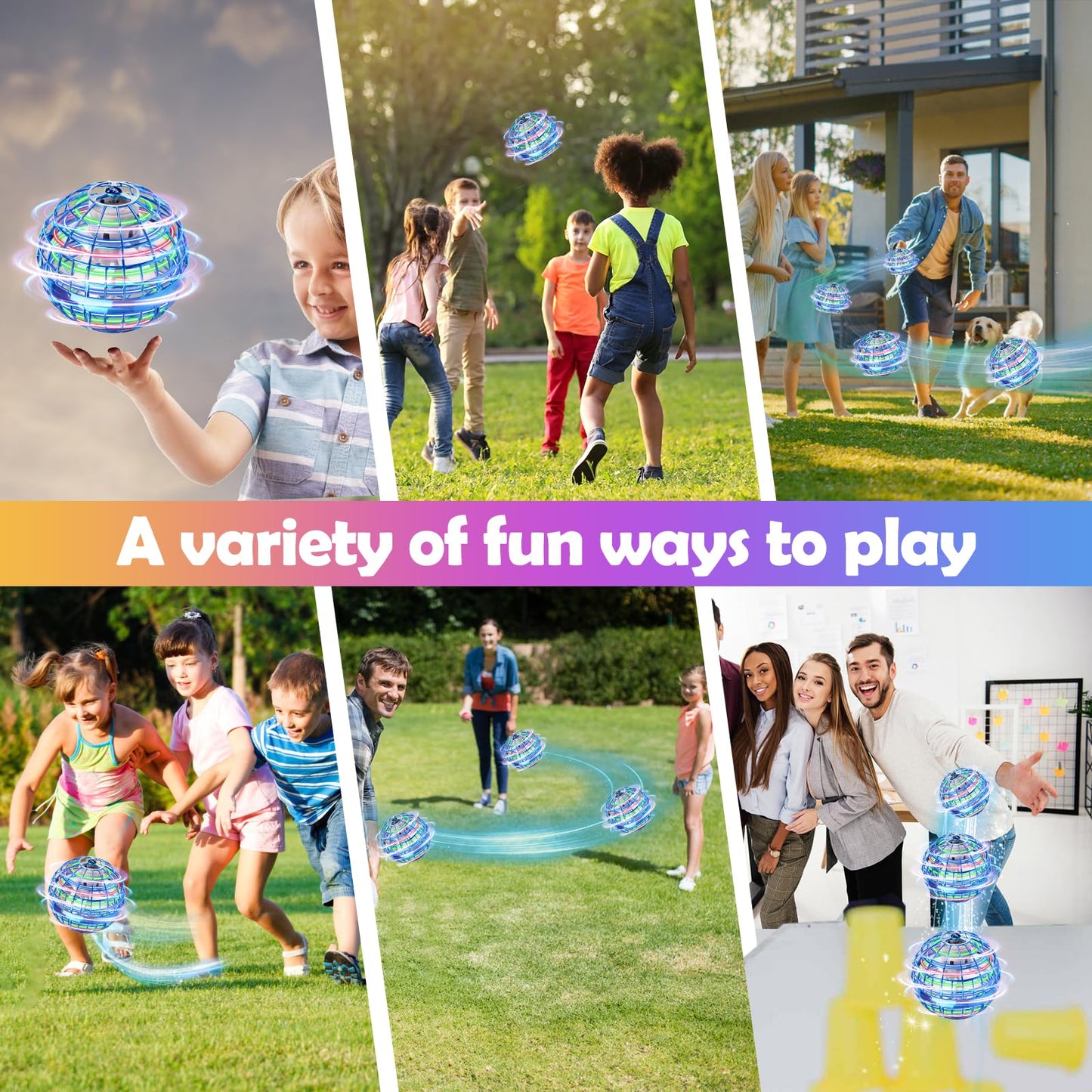 KIYTARBOO Flying Orb Ball Toys 2025, Cosmic Fly Ball Globe Boomerang,Galaxy Hover Balls Hand Drone Orbit Fidget Spinner, Cool Toy Gifts for 6 7 8 9 10+ Year Old Boys Girls Outdoor Toys (Blue)