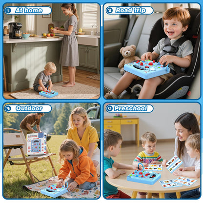 Busy Board Montessori Toys for Toddlers 1 2 3 4 Year Old with 13 LED Lights, Sensory Board Toys Educational Learning for Toddlers, Activity Toy Christmas Birthday Gifts for 1+ Year Old Boys and Girls