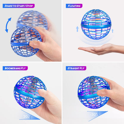 Kidsjoy Fly Orb Hover Ball Floating Boomerang Spinner Drone Balls - Cool Toys Gifts for 6-15 Year Old Boys & Girls (Blue) (Blue_01)
