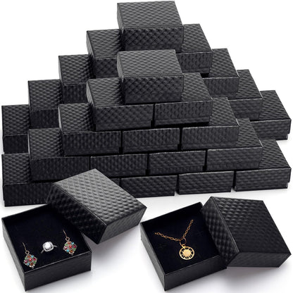 Sasylvia 48pcs Jewelry Gift Boxes Small Jewelry Boxes 3 x 3 x 1.4'' Festival Present Boxes for Bracelet Earrings(Black)