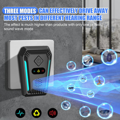 (2026 Upgraded) Ultrasonic Rodent & Pest Indoor Repeller - Stronger Driving Force, Repellent for Mouse, Rats, Roaches, Ants, Spiders & Bugs | Plug-in Control, 3 Mode Switching (6 Pack)