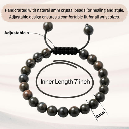 Amazing Gemstone Que Sera Stone Llanite Bracelet, Gifts For Men & Women - Protection Healing Crystal Bracelet - 8mm Gemstone Beaded Adjustable Bracelet, Pulseras Para Hombres Mujer Stocking Stuffers
