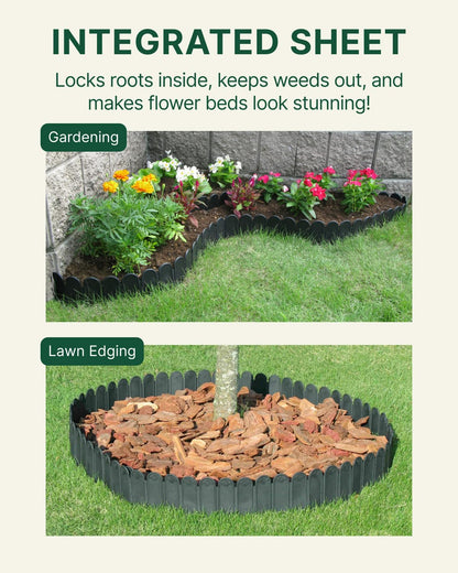DAIM FlexWall Edge Landscape Edging, Fancy Garden Edging for Landscaping, Sturdy Garden Fencing & Landscape Border that Retain Soil & Stop Weeds, for Landscaping & Fencing Project, Black, 6" x 16.5 ft