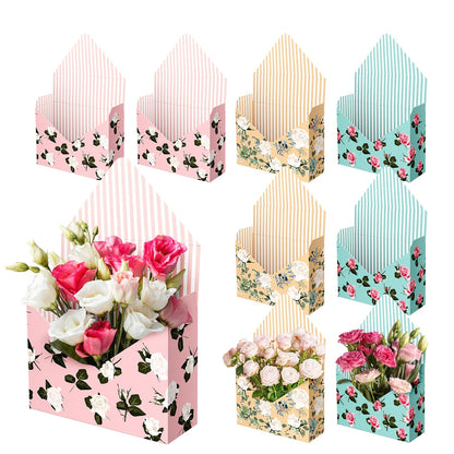 Lyforpyton Flower Arrangement Gifts Boxes, Envelope Gift Box For Flowers , Foldable Decorative Bouquet Packaging Paper Box , Suitable for Flower Shop , Wedding , Party , Birthday , Valentine's Day and Mother's Day ( 9 Pcs )
