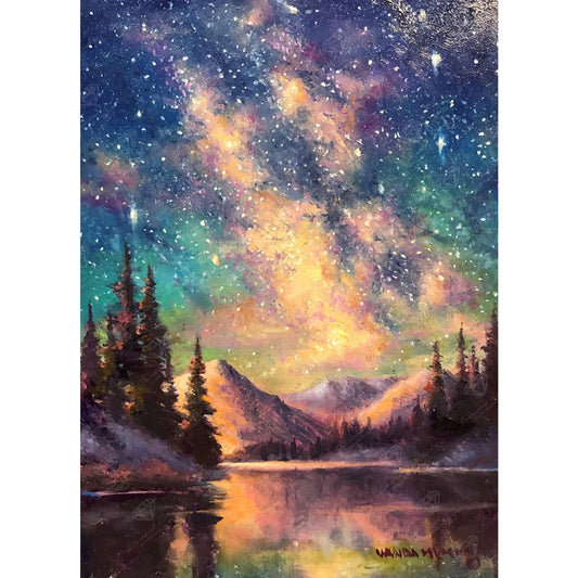 DIAMOND ART CLUB Starry Night - Night Music Diamond Painting Kit, Fun DIY Crafts for Adults, Square Diamond Art Canvas, 13" x 18" (33 cm x 46 cm)