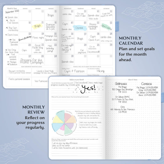 Legend Planner – Undated Weekly & Monthly Life Planner to Hit Your Goals & Live Happier, Organizer Notebook & Productivity Journal, A5 (Periwinkle, Gold)