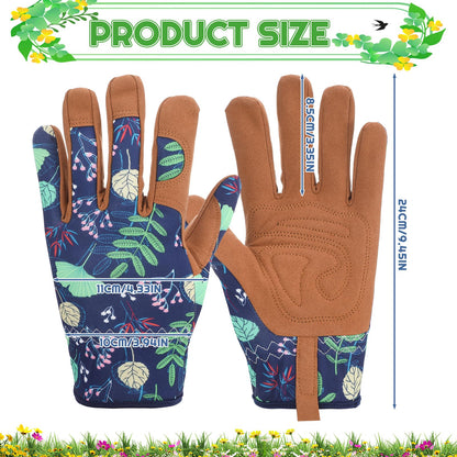 Zhamate 2 Pairs Gardening Gloves Thorn Proof for Women, Long And Short Leather Gardening Gloves Women Working Glove for Rose Pruning Yard Work