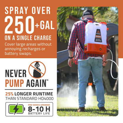 PetraTools Battery Powered Backpack Sprayer 4 Gallon - 8 Hours Long Battery Life & Padded Straps for Comfort - HD4000 Electric Backpack Garden Sprayer with 9 Spray Nozzles (HD4000 ProSeries with Cart)