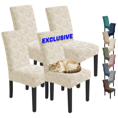 YEMYHOM Dining Chair Covers Set of 4, Stretch Dining Room Parsons Chair Slipcover, Removable Washable Furniture Protector for Home, Kitchen, Banquet (Beige)