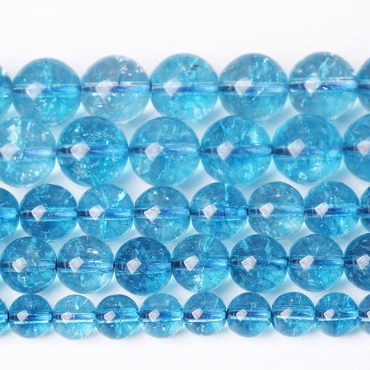 36PCS 10MM Beads Blue Crystal Quartz Gem Energy Crystal Healing Jewelry Making Natural Stone Beads DIY (Blue Crystal, 10MM)
