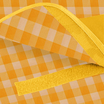 Lacabin Picnic Blanket 77 x 79 Inches Waterproof Oxford Fabric Picnic Blanket Portable and Foldable Outdoor Mat for Camping, Beach, and Family Picnics Yellow&White