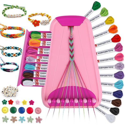 Friendship Bracelet Making Kit for Girls Ages 8-12, Kids Jewelry Making Kit with 28 Pre-Cut Threads and Letter Beads, Arts and Crafts for Kids, Birthday Easter Gifts for 6 7 8 9 10 11 12 Year Old