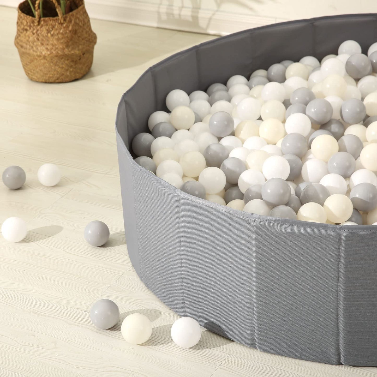Ball Pit for Toddlers Babies Dogs Cats Iinfant Children, Foldable Ball Pits Play Tent, Crawl Playpen Ball Pool with Storage Bag, Surprise for Boys Girls Festival (Balls Not Included), Gray