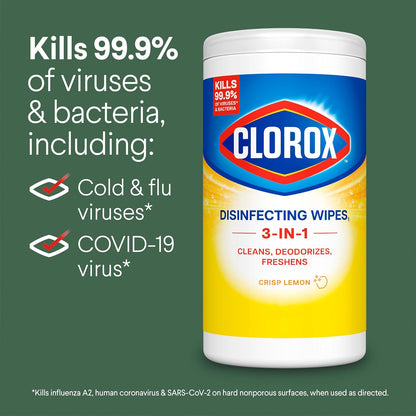 Clorox Disinfecting Cleaning Wipes Variety Pack, 75 Count Each, Pack of 3 (Package May Vary)