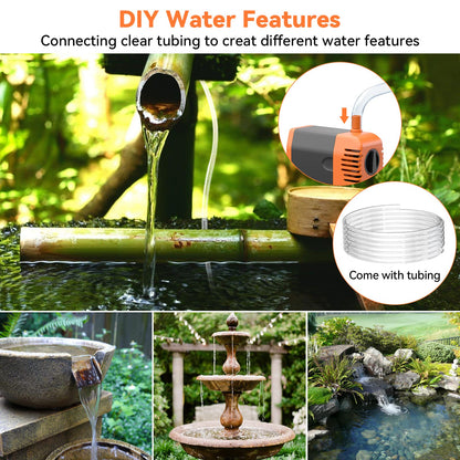 POPOSOAP Solar Fountain Pump 35 Watt, 480GPH Solar Water Pond Pump with PVC Tubing 4 Spray Heads 16.5ft Cable Length for Garden Pond Fountain Waterfall Hydroponics Pool