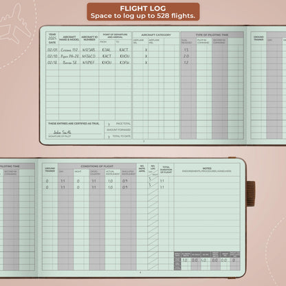 Clever Fox Pilot Logbook – Hardcover Flight Log Journal for Professional & Student Pilots – Aircraft Record Book, Aviation Gifts & Gear (Aviator Brown)
