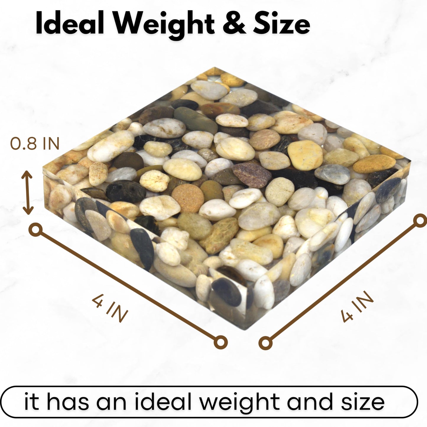 Handmade River Stone Flat Paperweight, Unique Rock Paperweights for Desk, Decorative Paper Weights