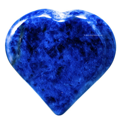 Amazing Gemstone Sodalite Stone Heart - Pack of 2 Crystal Heart Stones Rocks - Corazones De Piedra Crystals and Healing Stones Heart Shaped Crystal - Stocking Stuffers Gifts