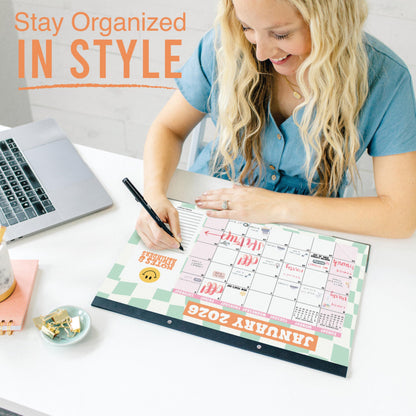 Hadley Designs Large Teacher Desk Calendar 2026-2027 - Desktop Calendar 2026, 18-Month Desk Calendars for Home, Office & Classroom, Cute Classroom Must Haves, Teacher Appreciation Gifts
