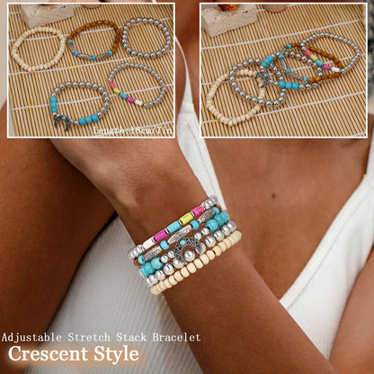 COLOYAN 28PCS Western Bracelets for Women Stackable, Stretch Charm Bohemian Bracelet Stacks, Vintage Turquoise Bead Bracelet Western Jewelry