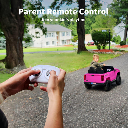 Hikiddo 24V 2 Seater Ride on Toy for Big Kids, Electric SUV Kids Car to Drive with Parent Remote, 2WD/4WD Switchable - Pink