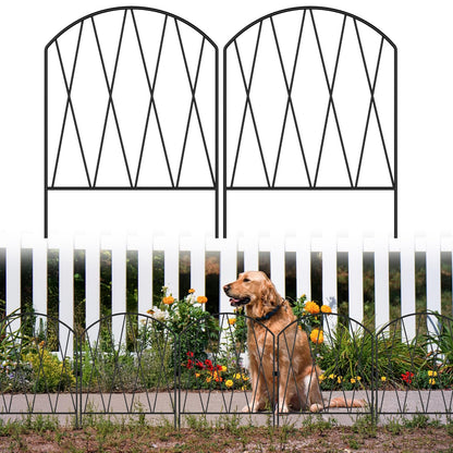 10 Pack Decorative Garden Fence Animal Barrier,11ft(L) x 16in(H) Rustproof Metal Wire No Dig Fence Border for Dogs,Anti Digging Flower Edging for Outdoor,Landscape,Patio & Yard,Arched