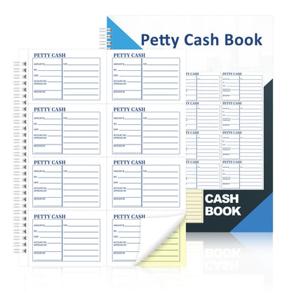 400 Sets Petty Cash Log Book 8.5 x 11 Inch 2 Part Conbonless Copy Petty Cash Receipt Book Cash Receipt Book Deposit Slips Carbonless Duplicate for Office Business Store Accounting (1)
