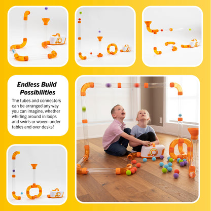 Fat Brain Toys The Original Air Toobz, Air-Powered STEM Building Toys for Kids & Teens, Kids Building Toys, STEM Toys for 3+ Year Old