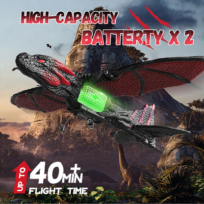 DEERC RC Dragon Plane for Kids Remote Control Airplane Toy, 2CH 6-axis Easy to Fly Foam Aircraft for Boys Beginner 8-12, Glider Stabilizer RTF Stunt Jet