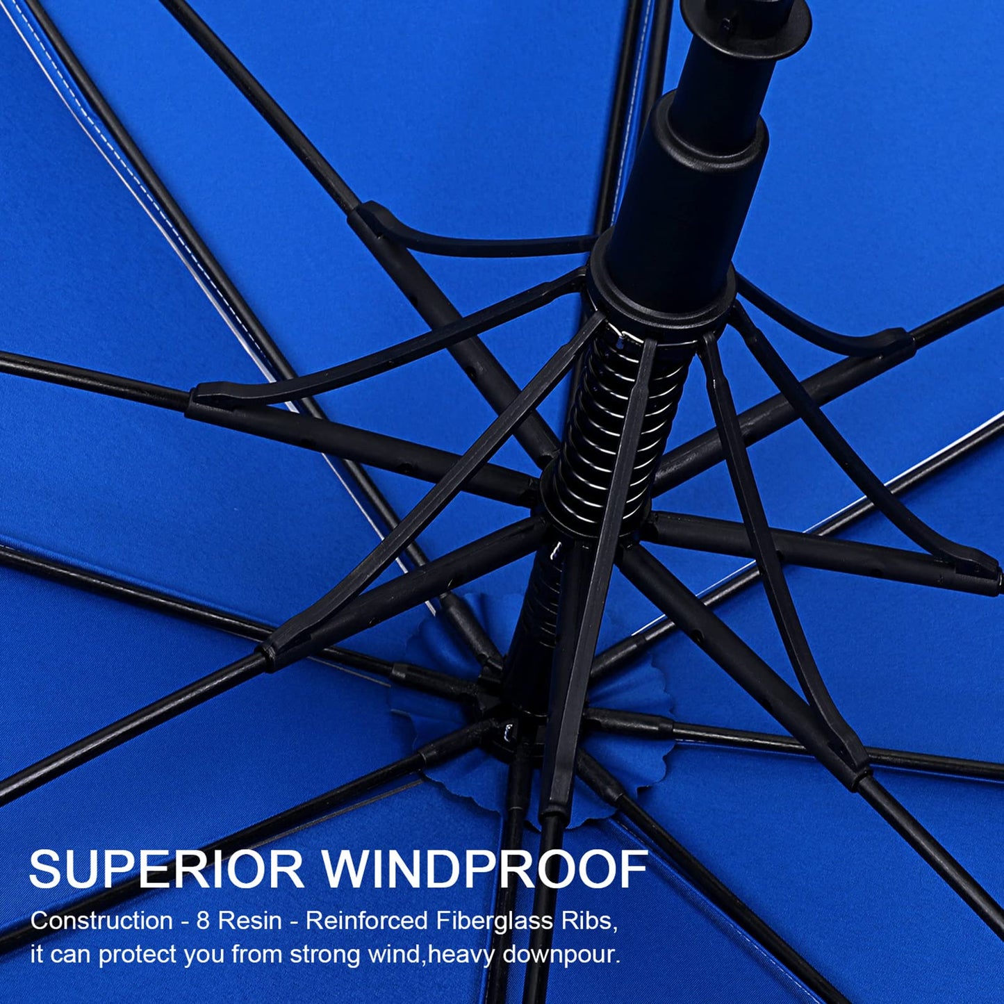 G4Free Vented UV Golf/Beach Umbrella 68" Arc, Auto Open Oversize Extra Large Windproof Sun Shade Rain Umbrellas(Silver/Blue)