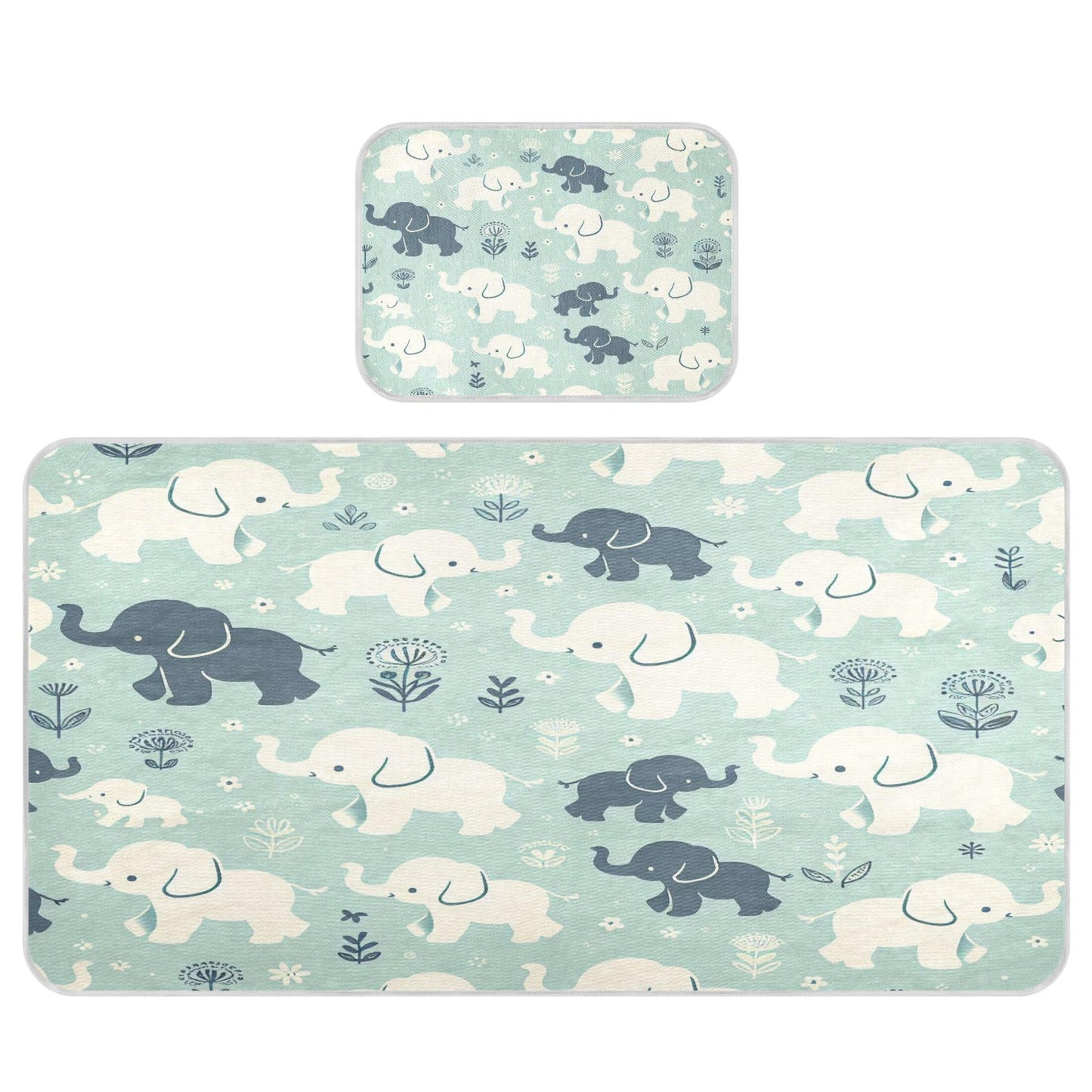 Burbuja Baby Cooling Mat Baby Elephant Bed Pad Ice Silk Cool Mat for Crib Mattress, Sleeping Pad with Pillowcase for Girl Boy, 28x52 in