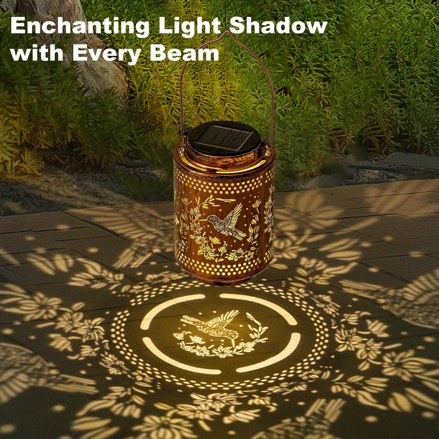 Adebime Hummingbird Solar Lanterns, Birthday Gifts for Women Mom Grandma, Outdoor Waterproof Hanging Garden Decor for Patio, Yard