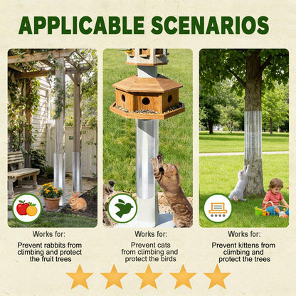Serendipresent Tree Trunk Protector Guard - 60" L x 16" W PET Plastic Wrap for Iguana & Cat Prevention, Including Waterproof Transparent Acrylic Double-Sided Adhesive