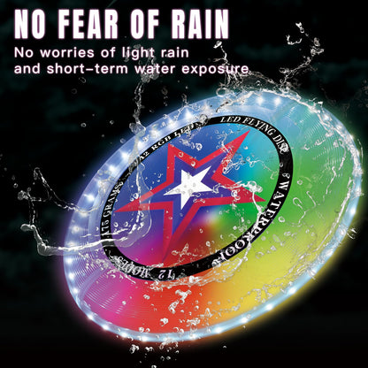 LED Flying Disc with Millions of Colors, Rechargeable & Water-resistant, 42 LEDs, 7+5 Light Modes, 175g Light Up Disc, Outdoor Toys for Kids Ages 4-8, Camping Equipment for Boys 8-12 Teens Men