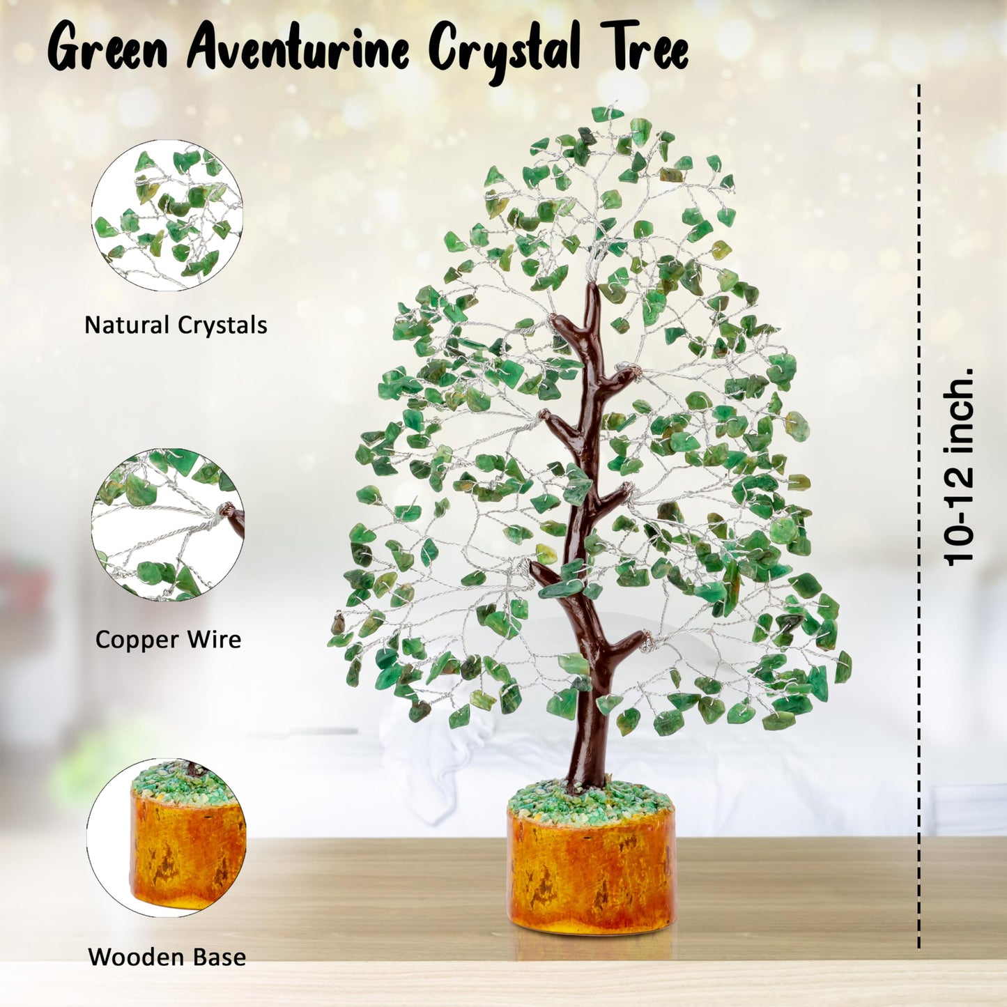 Crocon® Green Aventurine Crystal Tree Of Life, Birthday Gifts For Women & Men, House Decor Healing Crystals Present, Spiritual Gift Room Decor, House Warming Gift New Home, Self Care Mom Birthday Gift