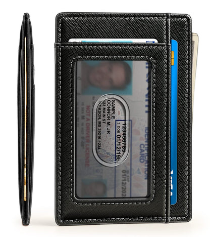 BULLIANT Slim Wallet, Skinny Minimal Thin Front Pocket Wallet Card Holder For Men 7Cards 3.15"x4.5",Gift-Boxed