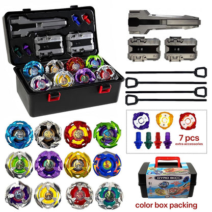 Battle Spinning Top Set with 12 Colorful Tops, Launchers and Accessories, Combat Game Collection