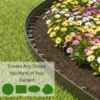 Bluepro Landscape Edging, 2 Inch 100 ft Garden Border Edging Upgraded with 150 Steel Stakes (Strong) & Reinforced Design - Durable Plastic Garden Border for Flower Beds, Lawn & Yard