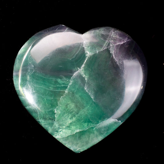 Crocon 50mm Multi Fluorite Heart stone Big Heart Shape Puff Stones Set 450+ Carats Pocket Crystal Healing Tumble Collection Palm Worry Stone Good Luck Charm Meditation Gift Craft Home Decor