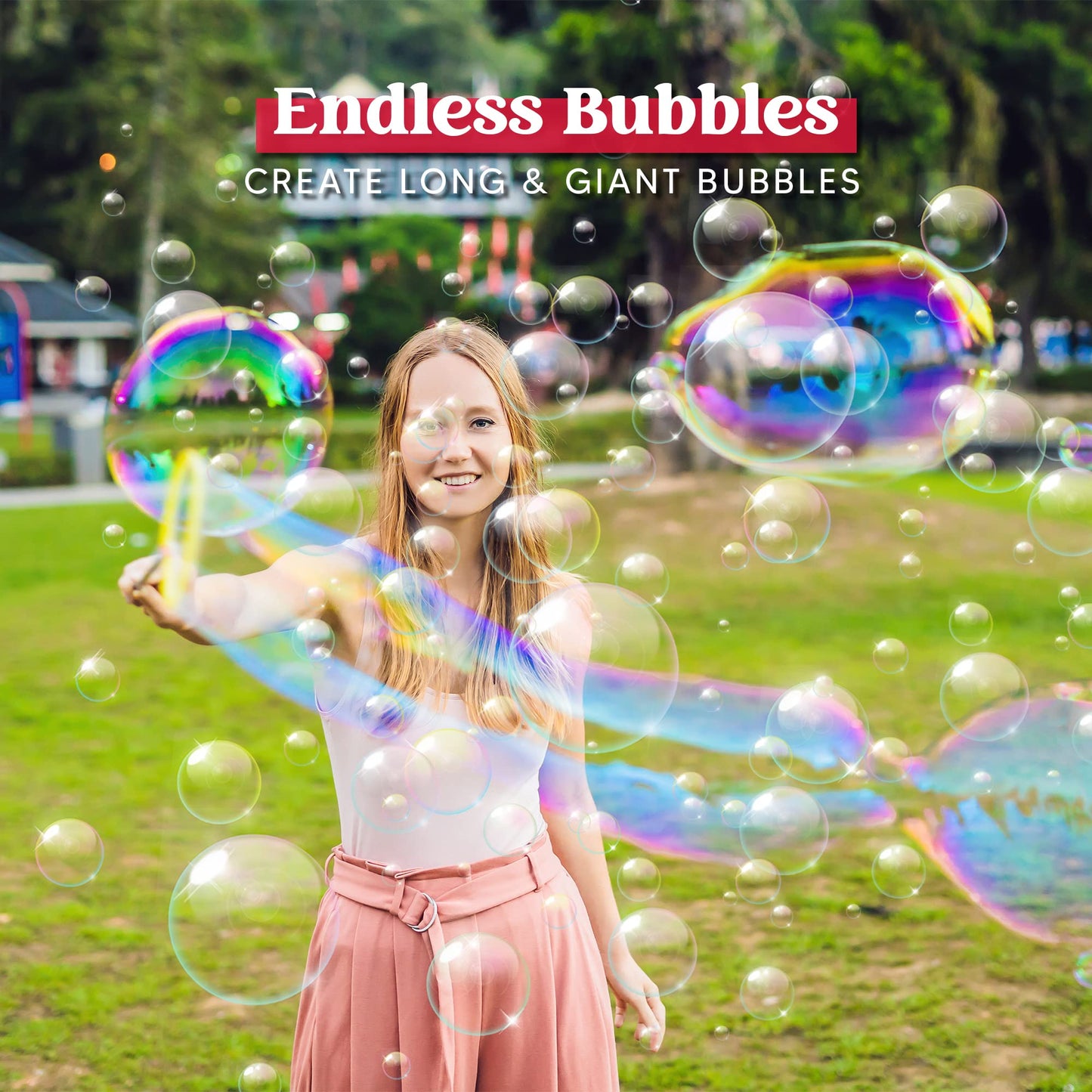 JOYIN Big Bubble Wands Set Bulk for Kids Summer Outdoor Toy Game Activity Party Favors, 18 Pcs Giant Bubble Maker with Tray, 12" Large, 6 Pcs Solution Suitable for All Age People
