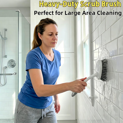Scrub Brush for Cleaning-3 Pack Heavy-Duty Scrub Brushes Set Shower Scrubber Brush,Grout Brush,Scrubbing Brush with Stiff Bristles for Bathroom,Bathtub,Tile,Floor,Grout,Sink,Swimming Pool